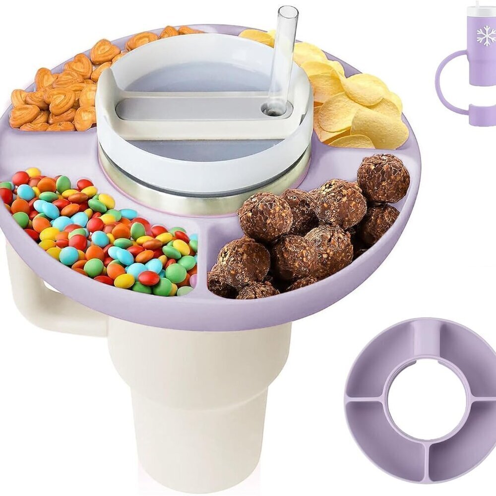 Snack Bowl for Stanley 30oz Tumbler Silicone Reusable Snack Tray ORCHID